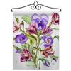 Alpine Violet Bouquet Garden Flag Set Wall Hanger Floral Sunflower Tulip Rose Orchid Lilies Season Springtime Flower Wreath Small Decorative Gift Yard House Banner Made In USA 13 X 18.5 view 1