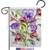 Alpine Violet Bouquet Garden Flag Set Wall Hanger Floral Sunflower Tulip Rose Orchid Lilies Season Springtime Flower Wreath Small Decorative Gift Yard House Banner Made In USA 13 X 18.5 view 2