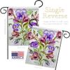Alpine Violet Bouquet Garden Flag Set Wall Hanger Floral Sunflower Tulip Rose Orchid Lilies Season Springtime Flower Wreath Small Decorative Gift Yard House Banner Made In USA 13 X 18.5 view 3