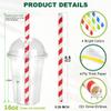 [10mm Wide] 8.5 inch Colossal Paper Straws for Smoothie & Milkshake - Colorful Stripes (Pack of 100) view 2