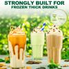[10mm Wide] 8.5 inch Colossal Paper Straws for Smoothie & Milkshake - Colorful Stripes (Pack of 100) view 3