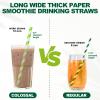[10mm Wide] 8.5 inch Colossal Paper Straws for Smoothie & Milkshake - Colorful Stripes (Pack of 100) view 4