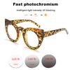 Bifocal Transition Photochromic Bifocal Reading Glasses women Oversized cat eye Frame Readers Sunglasses 0~+400 (flower, 225 magnification) view 2