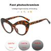 Bifocal Transition Photochromic Bifocal Reading Glasses women Oversized cat eye Frame Readers Sunglasses 0~+400 (brown leopard, 325 magnification) view 2