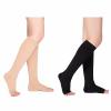 WSYKC Compression Socks Set (2 Pairs), Open-Toe Compression Socks, 23-32mmHg Gradient Pressure, One Pair Each in Black and Beige M view 1