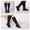 WSYKC Compression Socks Set (2 Pairs), Open-Toe Compression Socks, 23-32mmHg Gradient Pressure, One Pair Each in Black and Beige M view 3