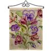 Alpine Violet Bouquet Burlap Garden Flag Set Wall Hanger Floral Sunflower Tulip Rose Orchid Lilies Season Springtime Flower Wreath Small Gift Yard House Banner Double-Sided Made In USA 13 X 18.5 view 1