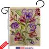 Alpine Violet Bouquet Burlap Garden Flag Set Wall Hanger Floral Sunflower Tulip Rose Orchid Lilies Season Springtime Flower Wreath Small Gift Yard House Banner Double-Sided Made In USA 13 X 18.5 view 2