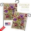 Alpine Violet Bouquet Burlap Garden Flag Set Wall Hanger Floral Sunflower Tulip Rose Orchid Lilies Season Springtime Flower Wreath Small Gift Yard House Banner Double-Sided Made In USA 13 X 18.5 view 3