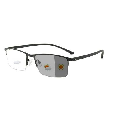 Transition Photochromic Bifocal Reading Glasses Men Safety Business Square Sunglasses Readers Fashion Anti UV Ray Eyestrain (black, 325 magnification)