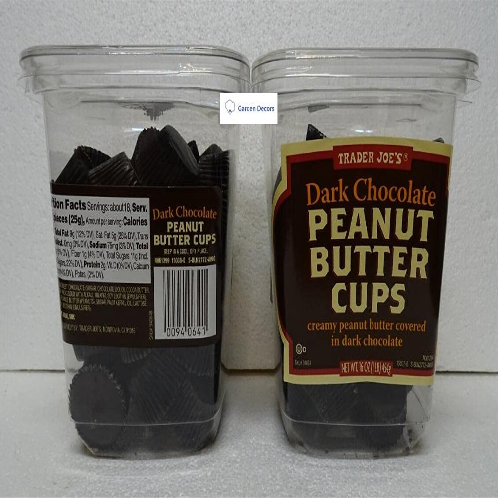 Trader Joe's Dark Chocolate Peanut Butter Cups Container 16oz 454g