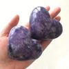 1pc Natural Quartz Purple Crystal Stone lepidolite mica Heart Shaped for Gifts 2inch view 2