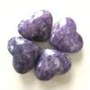 1pc Natural Quartz Purple Crystal Stone lepidolite mica Heart Shaped for Gifts 2inch view 3