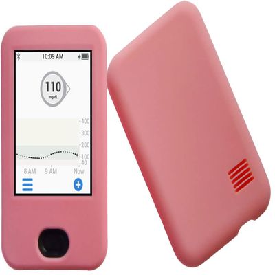 usastar-SNK Solid Color Premium Silicone Soft Case for Dexcom G6 Receiver CGM (Pink)