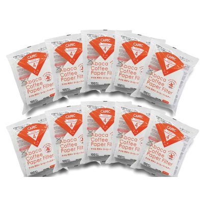 10 Packs of CAFEC 100-Pack Cone-shaped V60 02 Style Universal 1 to 4 Cup Disposable Pour-Over Drip Coffee Paper Filter made of Eco-Friendly Refined Virgin Pulp (White)
