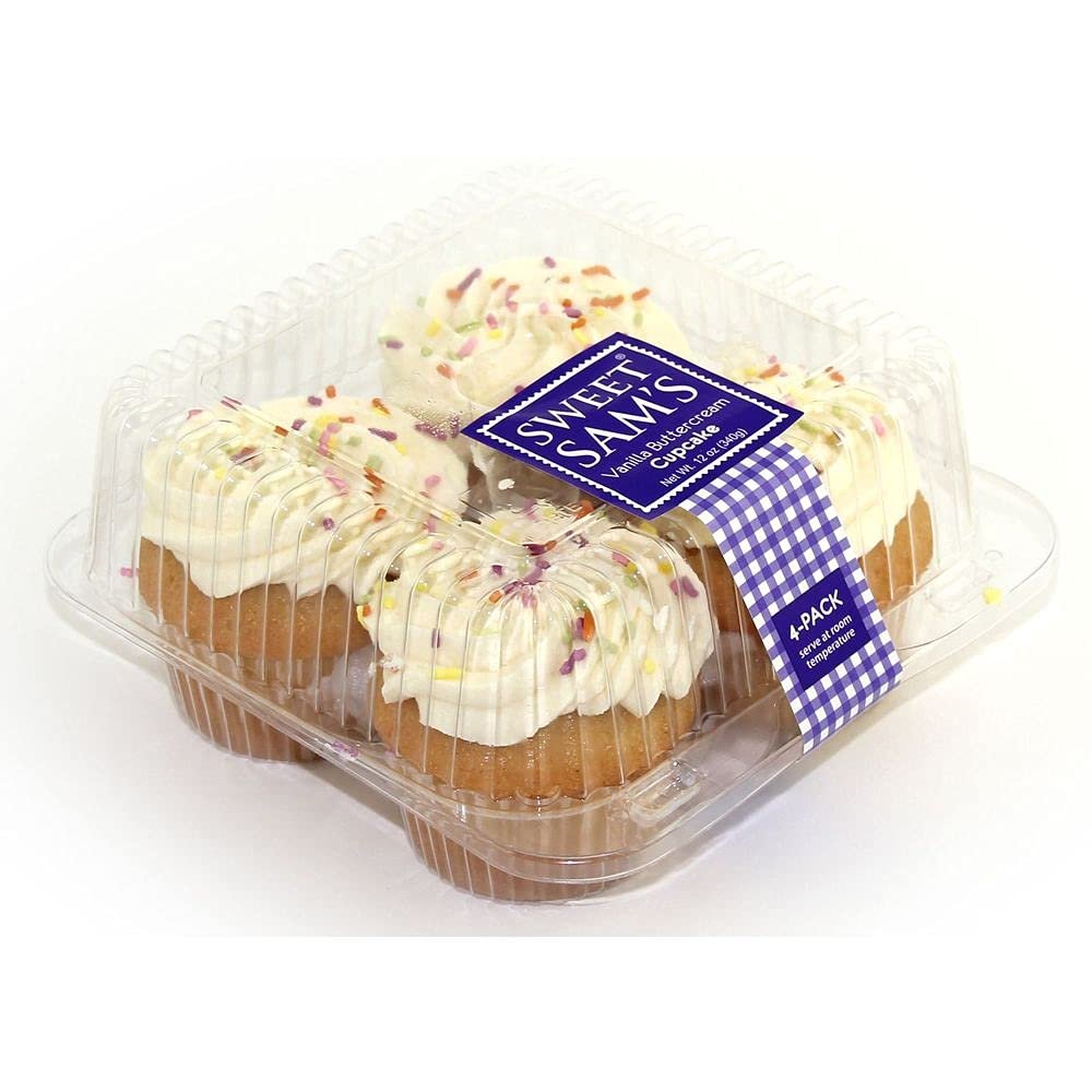 Sweet Sams Small Vanilla Buttercream Cupcake - 4 per pack - 6 packs per case