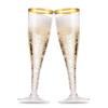 Munfix 50 Pack Gold Rimmed Plastic Champagne Flutes 5 Oz Clear Plastic Toasting Glasses Fancy Disposable Wedding Party Cocktail Cups with Gold Rim view 1
