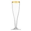 Munfix 50 Pack Gold Rimmed Plastic Champagne Flutes 5 Oz Clear Plastic Toasting Glasses Fancy Disposable Wedding Party Cocktail Cups with Gold Rim view 2