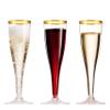 Munfix 50 Pack Gold Rimmed Plastic Champagne Flutes 5 Oz Clear Plastic Toasting Glasses Fancy Disposable Wedding Party Cocktail Cups with Gold Rim view 3