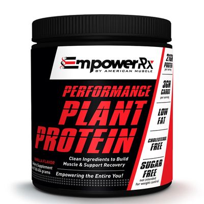 Empower Rx Performance Vegan Protein Powder Gluten Free Vanilla Plant Based Natural Protein - Non GMO for Building Muscles and Support Recovery (454g)