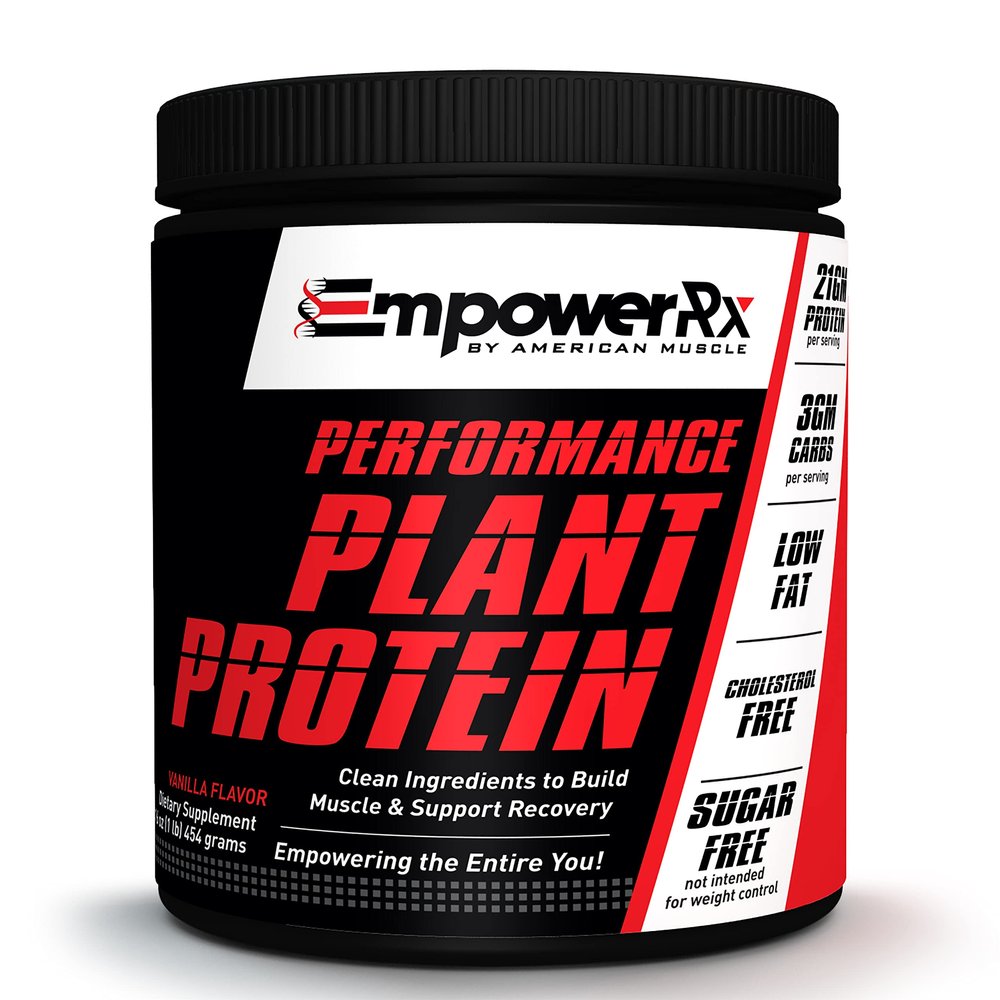Empower Rx Performance Vegan Protein Powder Gluten Free Vanilla Plant Based Natural Protein - Non GMO for Building Muscles and Support Recovery (454g)
