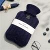 2L Hot Water Bottle with Cover,Soft Knitted Protective Cover,Hot Water Bag for Pain Relief,Neck and Shoulders,Feet Warmer (Color : Blue, Size : 2000ML) view 1
