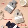 2L Hot Water Bottle with Cover,Soft Knitted Protective Cover,Hot Water Bag for Pain Relief,Neck and Shoulders,Feet Warmer (Color : Beige, Size : 1000ML) view 3