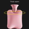 2L Hot Water Bottle with Cover,Soft Knitted Protective Cover,Hot Water Bag for Pain Relief,Neck and Shoulders,Feet Warmer (Color : Beige, Size : 1000ML) view 4