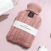 2L Hot Water Bottle with Cover,Soft Knitted Protective Cover,Hot Water Bag for Pain Relief,Neck and Shoulders,Feet Warmer (Color : Pink, Size : 2000ML) view 1