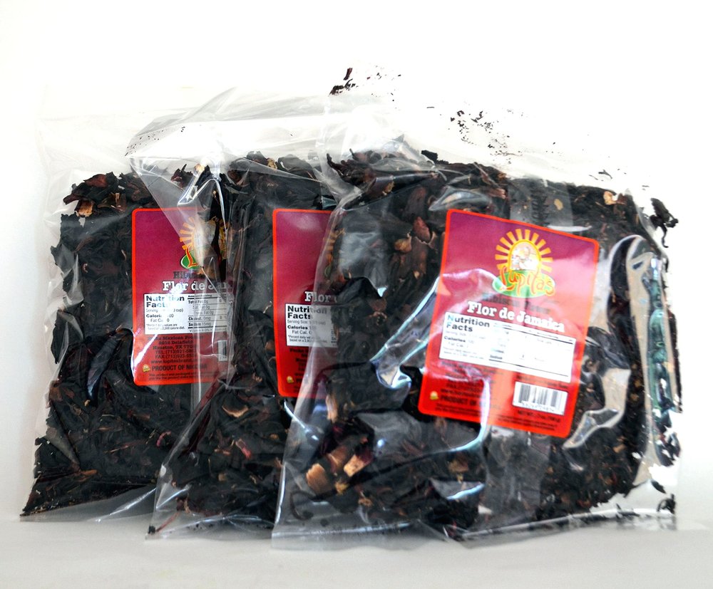 3 pack Hibiscus Flower (Flor de Jamaica) dried 7 oz 198 gr bags (21 oz 594 gr total)
