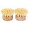 Uonlytech 2pcs Beech Kitchen Cleaning Brush Ergonomic Dish Scrubber Replacement Brush Strong Decontamination Power for Heavy Duty Kitchen Cleaning view 1