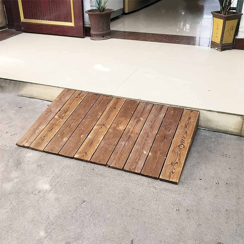 14inch/7inch/4inch Rise Threshold Ramp,Portable Lightweight Wood Access Ramps for Curb,Driveway,Garage Door,Stair,Shed (Size : 60x50x10cm)