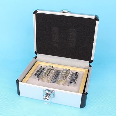 22PCS Optical Opthalmic Progressive Lens Set Trial Lens Case Wooden Tray Aluminium Case