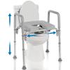 Ultimate Raised Toilet Seat with Handles, Padded, Armrests, Adjustable Height, Premium Elevated Toilet Seat for Elderly Bathroom Safety with Arms, Standard and Elongated Toilets, Gray view 2