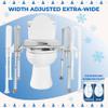 Ultimate Raised Toilet Seat with Handles, Padded, Armrests, Adjustable Height, Premium Elevated Toilet Seat for Elderly Bathroom Safety with Arms, Standard and Elongated Toilets, Gray view 3