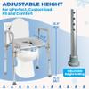 Ultimate Raised Toilet Seat with Handles, Padded, Armrests, Adjustable Height, Premium Elevated Toilet Seat for Elderly Bathroom Safety with Arms, Standard and Elongated Toilets, Gray view 4