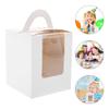 Cabilock 1set Elegant Cupcake Wrapping Boxes Handle Cake Dessert Packaging Containers for Muffins Tarts and Pastries for Parties and Events view 4