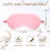 4 Pieces Plush Eye Mask Silk Furry Sleep Masks Comfortable Blindfold Eye Cover Colorful Satin Night Eyeshade Cover for Women Men Sleep Travel Nap Sleeping (Solid, Bright Colors) view 4