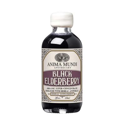 Anima Mundi Apothecary Black Elderberry Syrup - Organic Elderberry Syrup for Immunity Support with Skullcap Baikal, Cordyceps, Reishi, Shiitake & Maitake Mushrooms (2oz / 59ml)