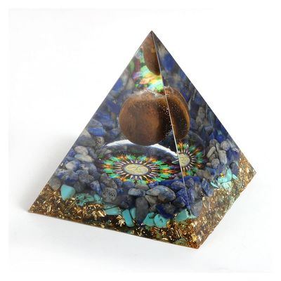 TYQXSH Energy Generator Natural Tiger Eye Gem Stone Orgone Pyramids Chakra Reiki Meditation (Color : Tiger Eye Pyramid, Size : 8cm)