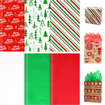 120 Sheets Christmas Tissue Paper for Gift Bags Wrapping, Assortment Holiday Tissue Paper for Gift Wrapping, Gift Decoration, Art & Craft (20 x 20 inches)