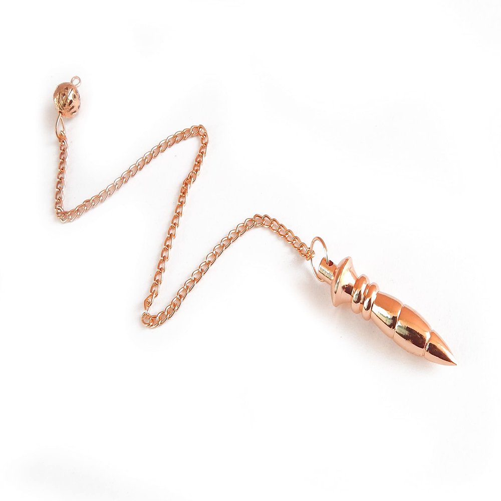 Egyptian Cut Uranus Meditation Dowsing Divination Pendulum, Copper Metal Reiki Healing Chakra Balancing Pendulum