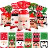 Blulu 180 Pieces Christmas Candy Cellophane Plastic Treat Favor Bags With 200 Gold and Silver Twist Ties for Xmas Santa Goodie Cookie Winter Holiday Party Favors view 1
