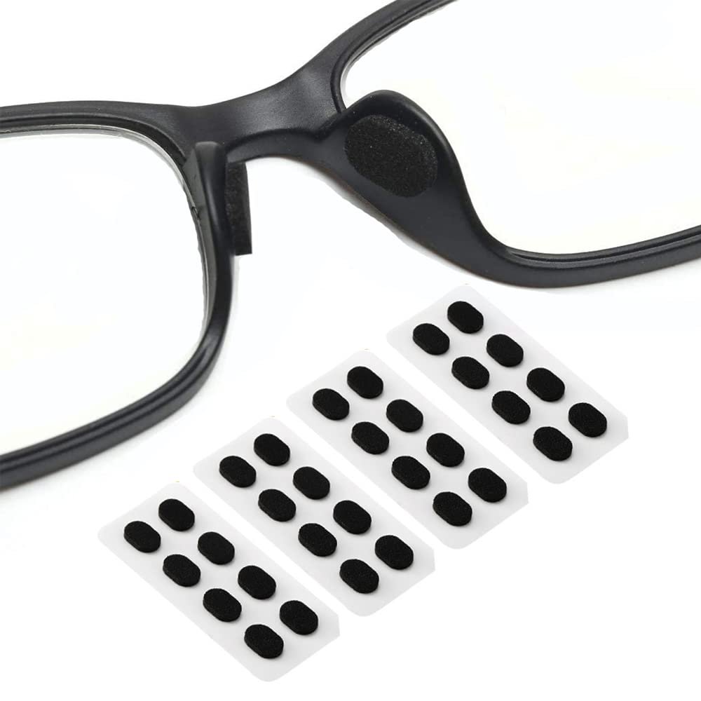 OPUGIT Nose Pads Soft Foam Adhesive Anti-Slip Eyeglass Nose Pads,16 Pairs for Glasses Eyeglasses Sunglasses,1.5mm, Black Color