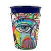 Abstract Eye Painting Party Cup Sleeve - without bottom view 2
