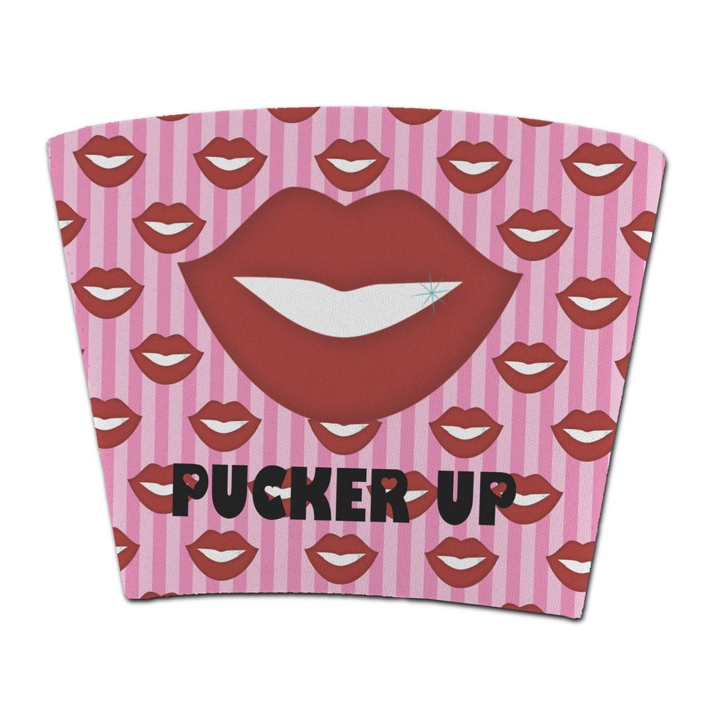 Personalized Lips (Pucker Up) Party Cup Sleeve - without bottom