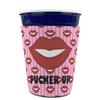 Personalized Lips (Pucker Up) Party Cup Sleeve - without bottom view 2