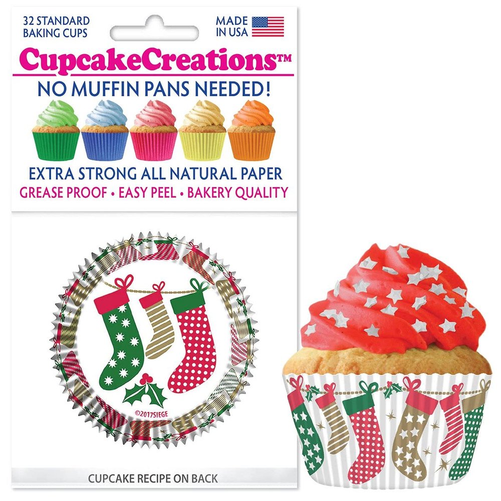 Christmas Stockings Cupcake Papers - 32 count
