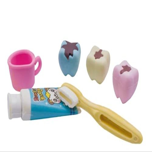 Miniature Erasers Dental Teeth Brush Cup and Toothpaste Pack of 20
