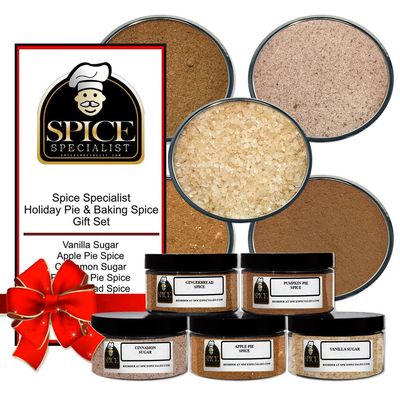 Holiday Pie & Baking Spice Kit - KOSHER - Seasoning Spice Gift Sets - 5 Jar Set